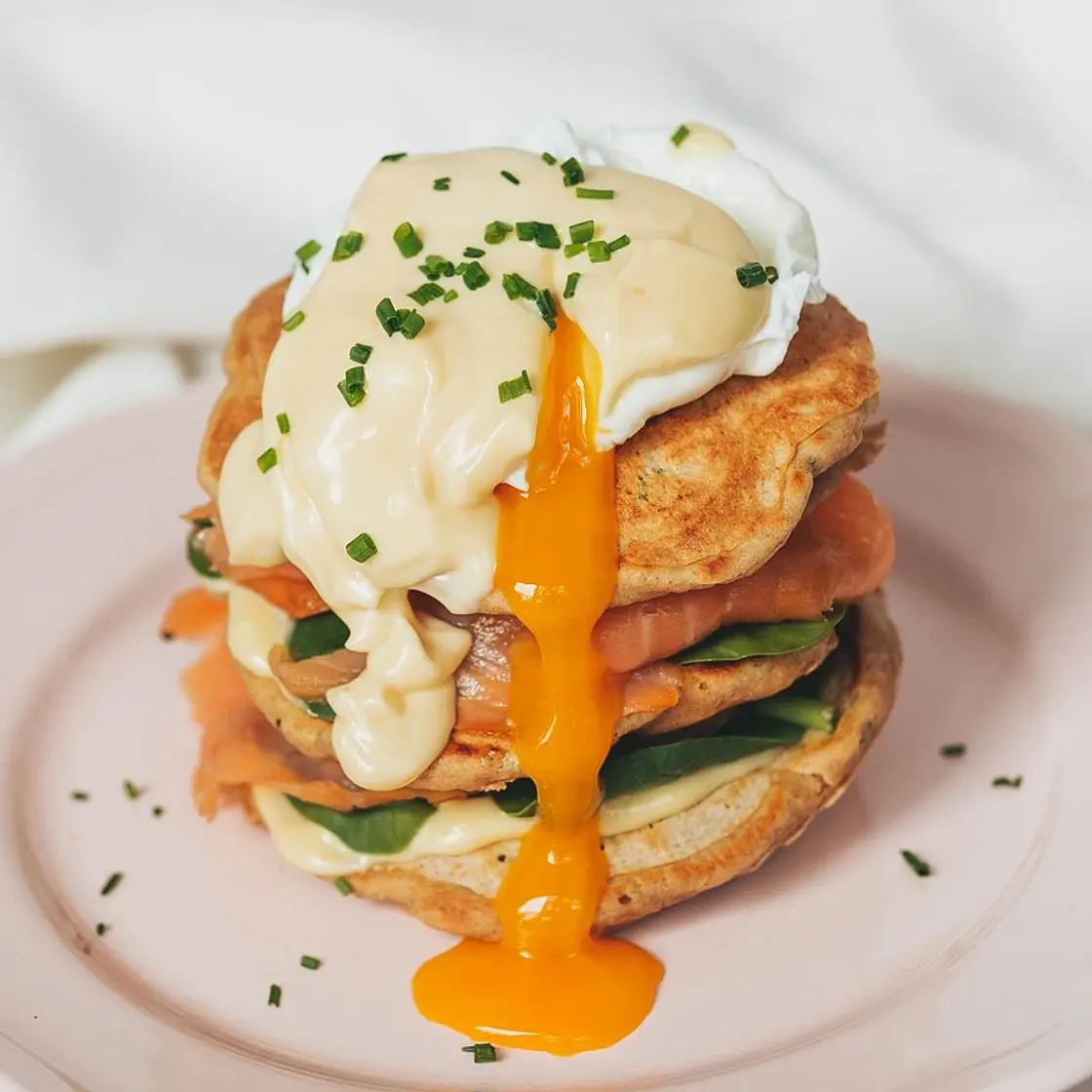 Eggs Benedict Pancakes with Smoked Salmon