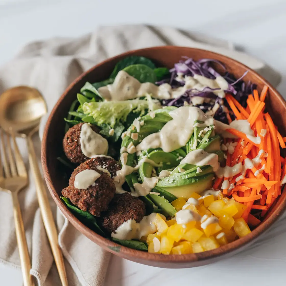 Rainbow Falafel Salad Bowl