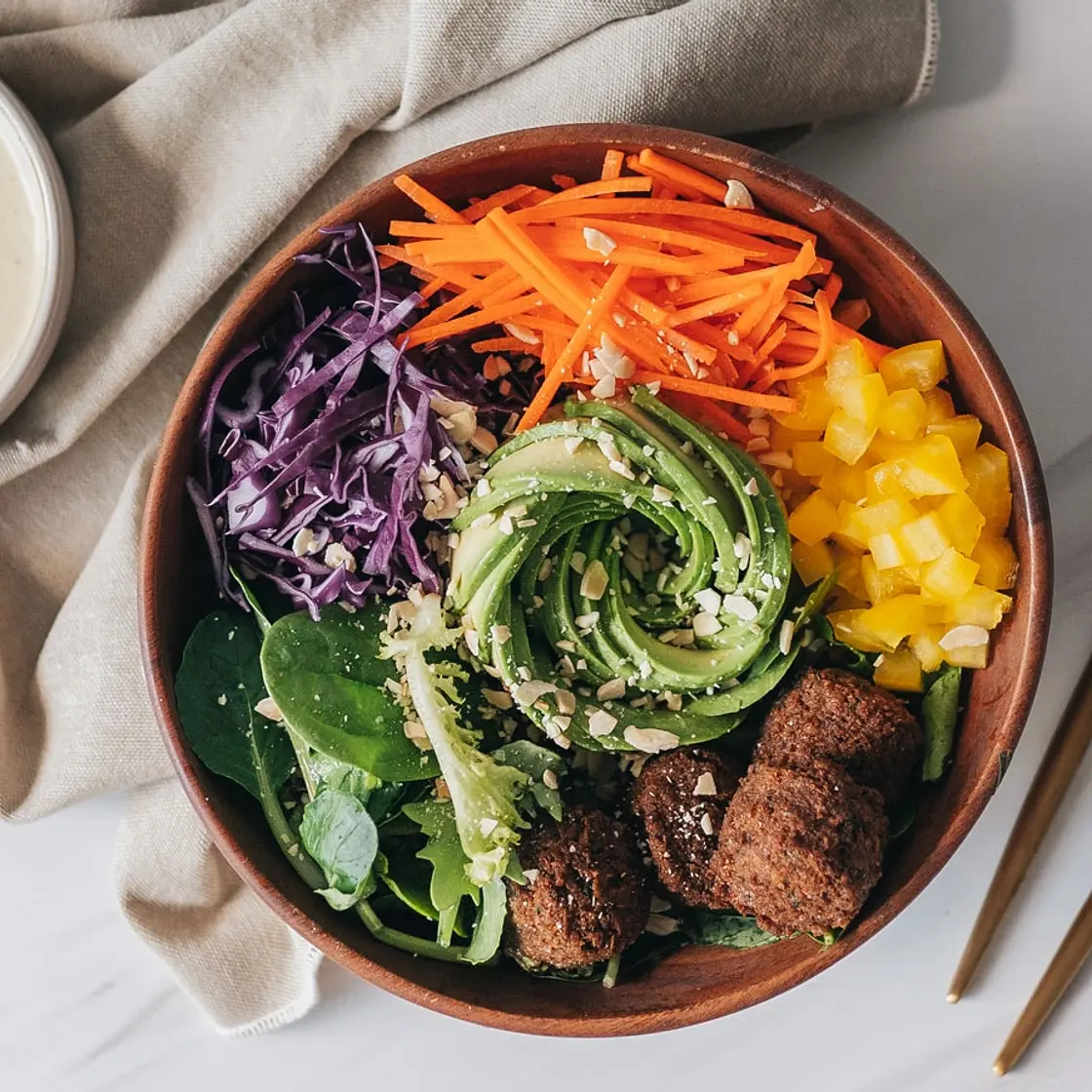 Rainbow Falafel Salad Bowl