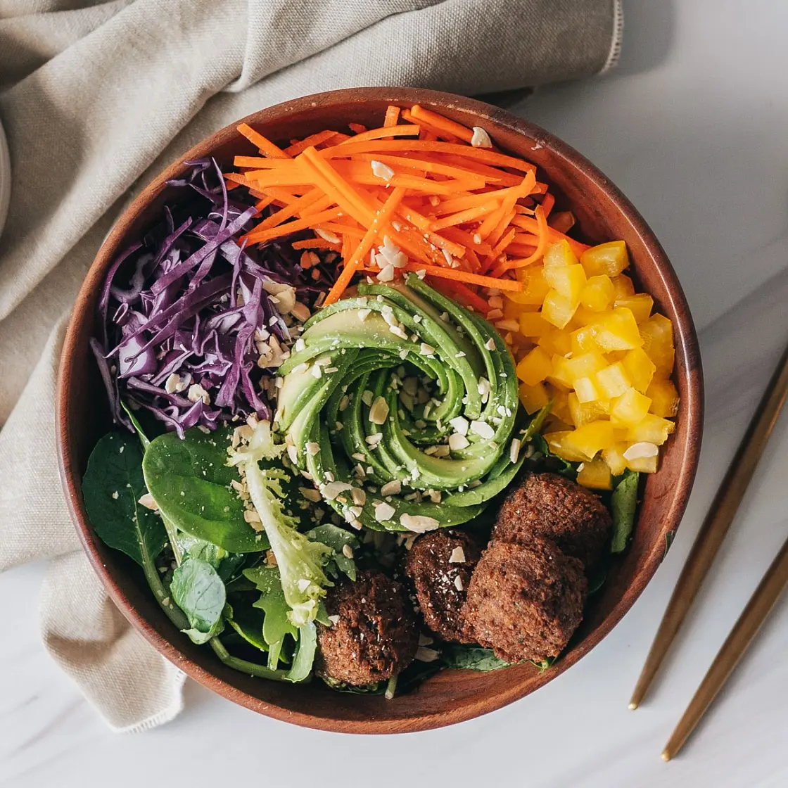 Rainbow Falafel Salad Bowl