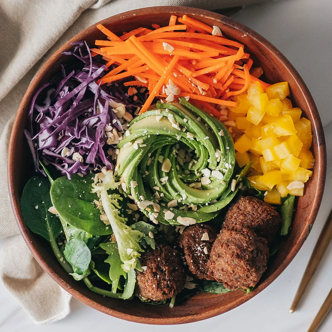 Rainbow Falafel Salad Bowl