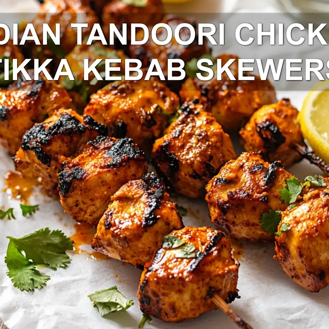 INDIAN TANDOORI CHICKEN TIKKA KEBAB SKEWERS