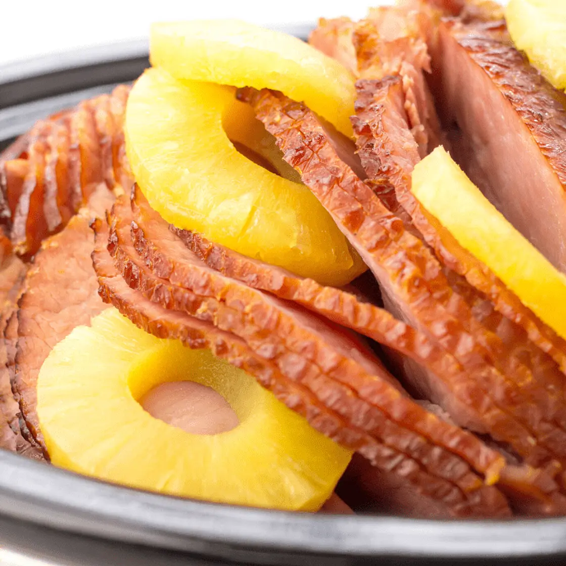 Slow Cooker Honey Pineapple Holiday Ham