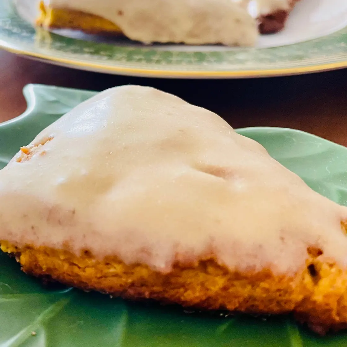 Large Batch Pumpkin Scones with a Maple Glaze