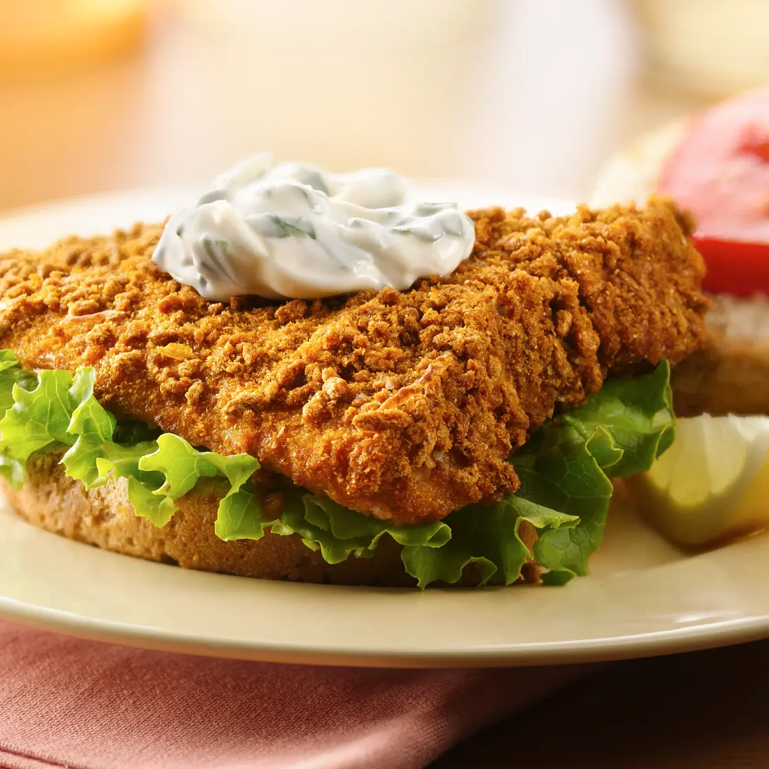 Fish Sandwiches with Lemon-Basil Mayo Sauce
