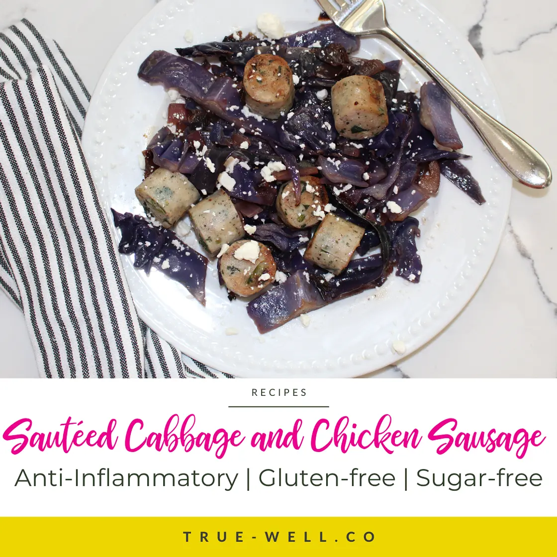 Sauteed Cabbage and Chicken Sausage Pan