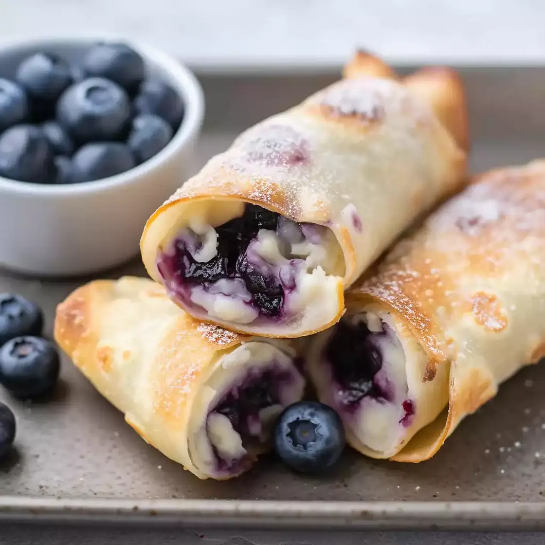 Blueberry Cheesecake Egg Rolls