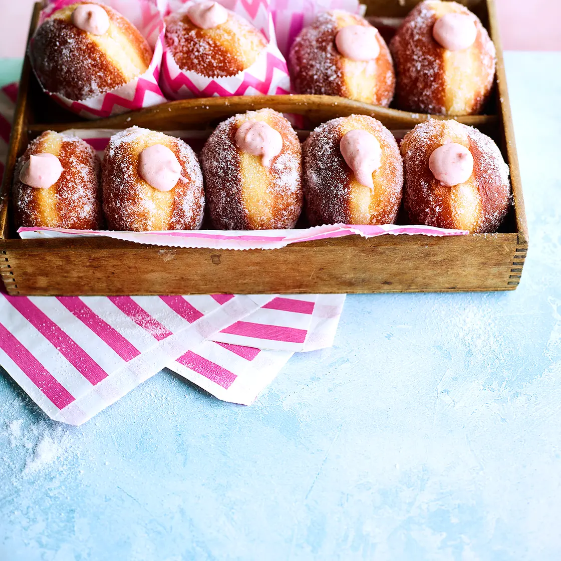 Strawberry Cream Doughnuts