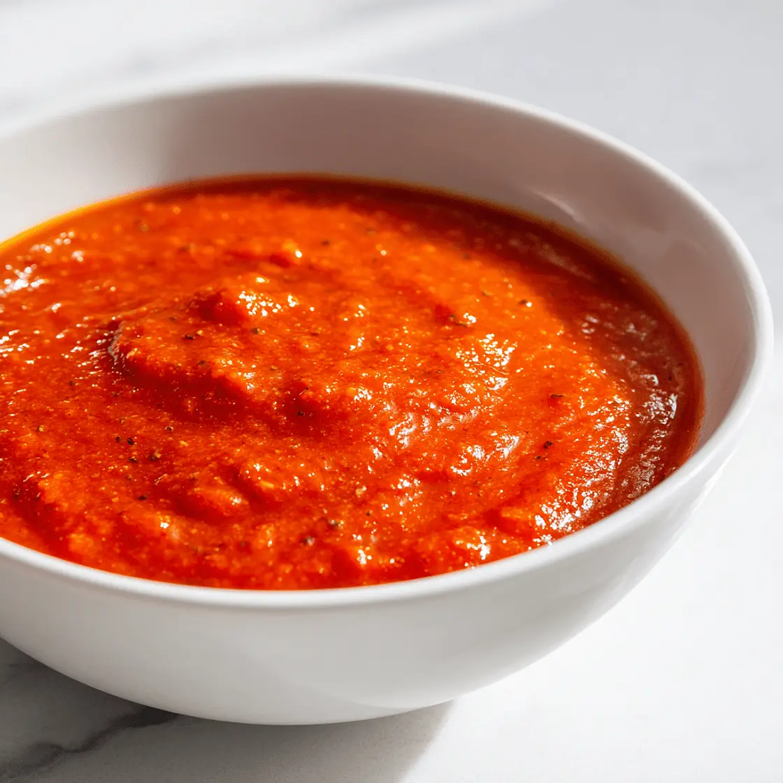 Tomatensauce mit geröstetem Tomaten und Peperoni