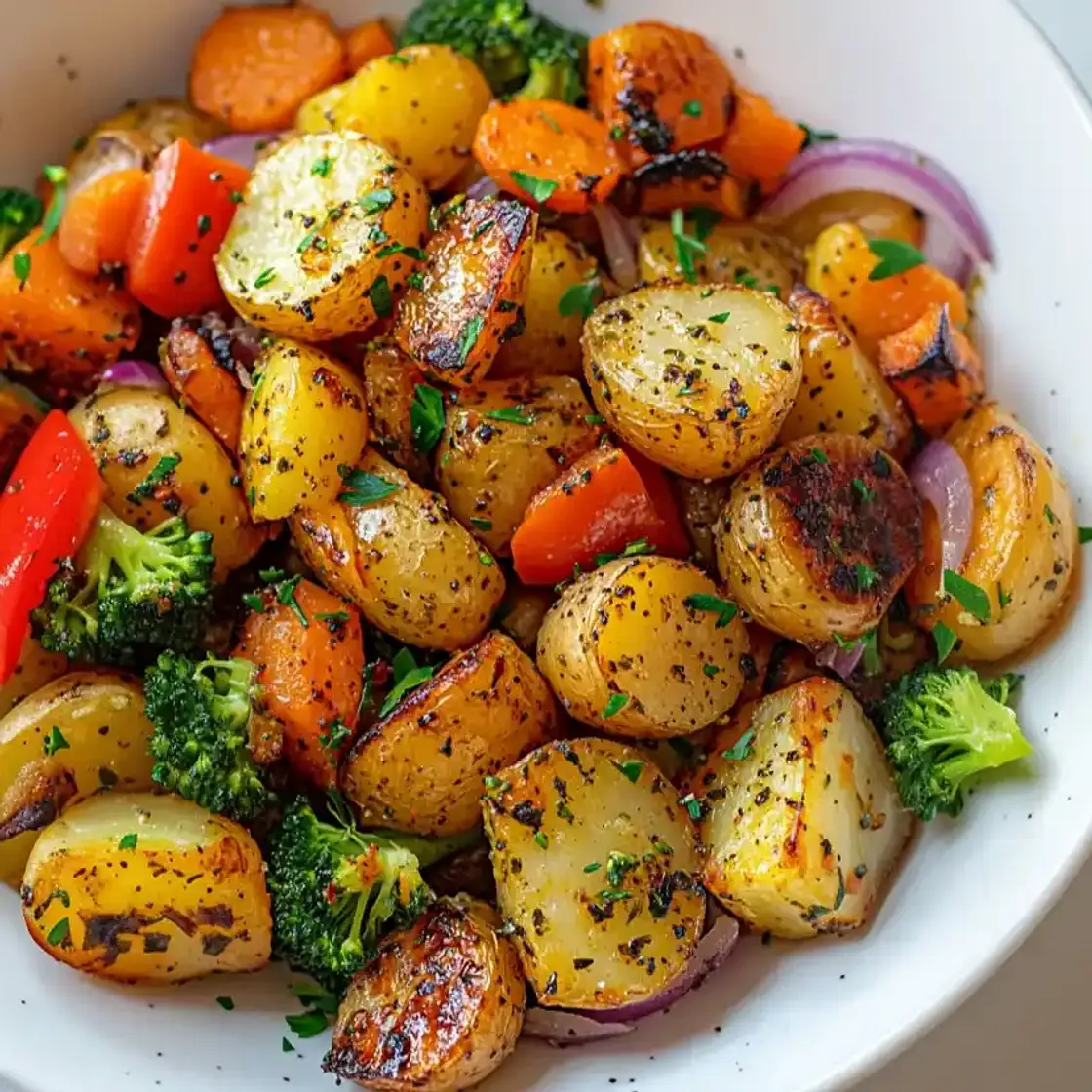 Garlic Herb Roasted Potatoes and Veggies