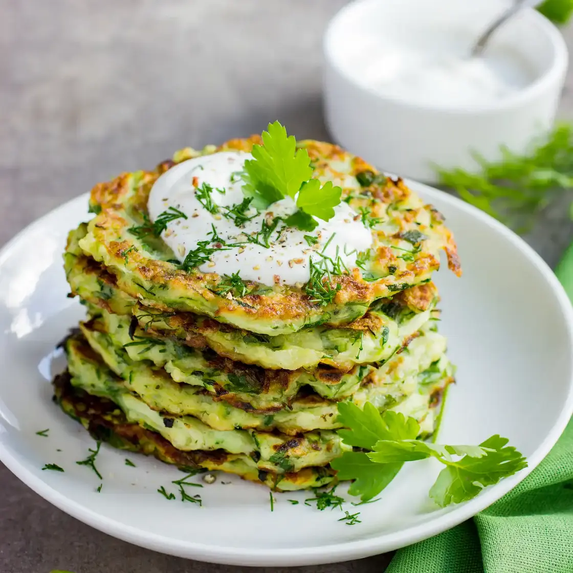 Zucchinipuffer mit Haferflocken
