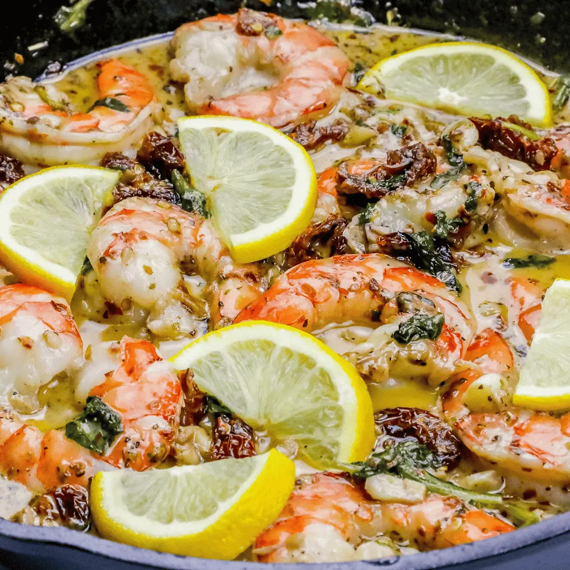 One Pot Creamy Shrimp Florentine Skillet