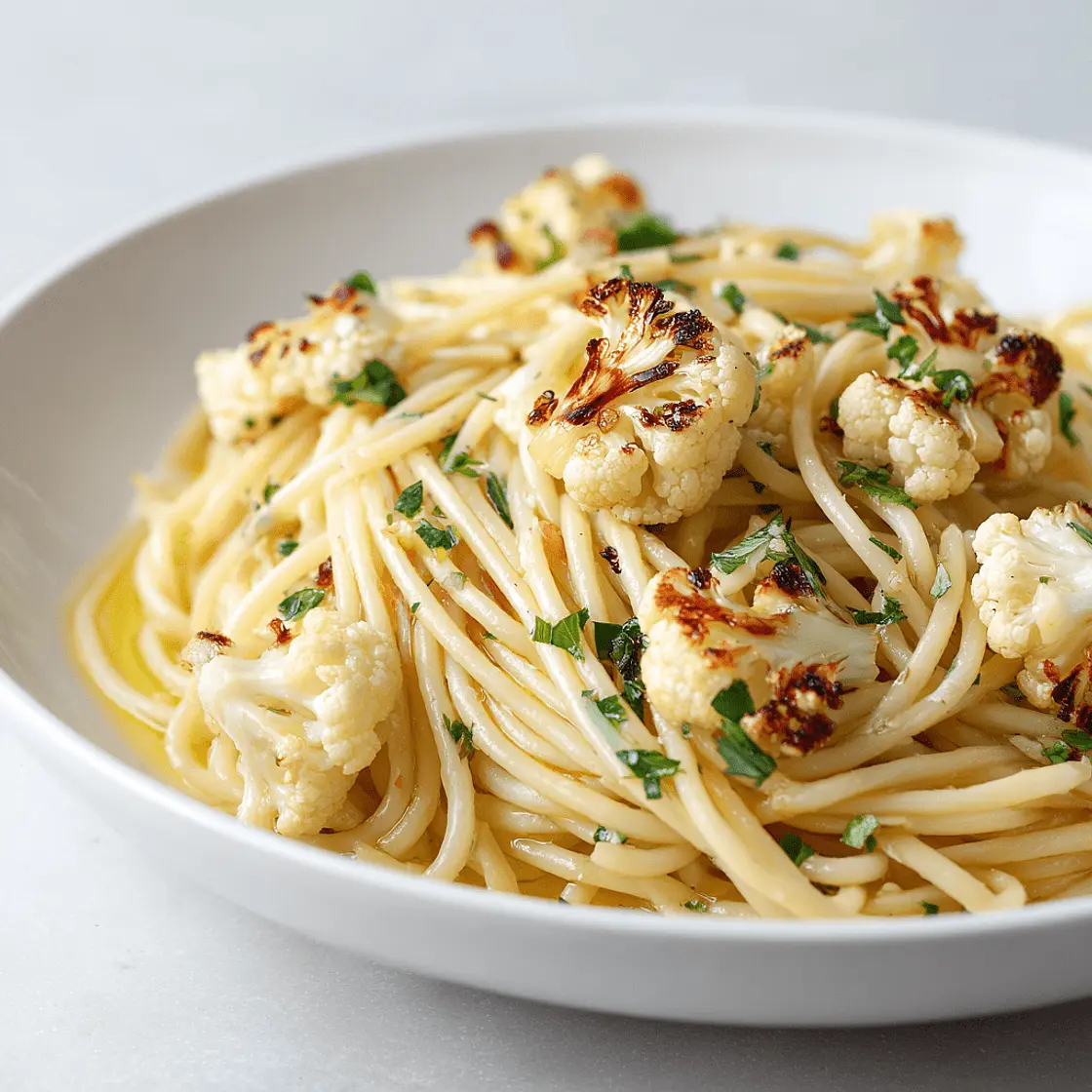 Spaghettoni mit geröstetem Blumenkohl