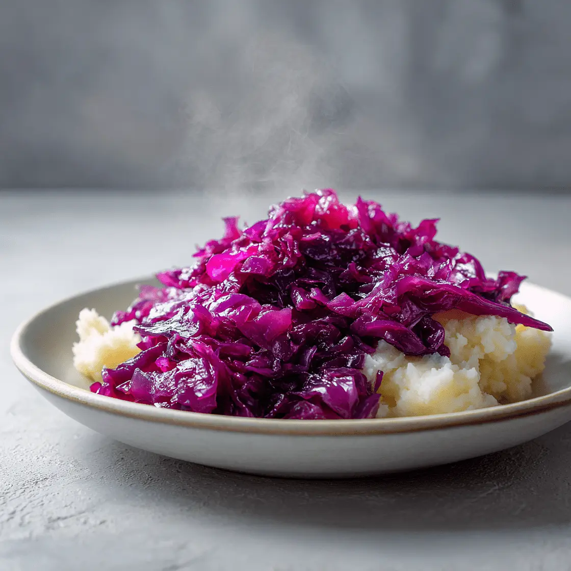 Geschmorter Rotkohl mit Kartoffelstock