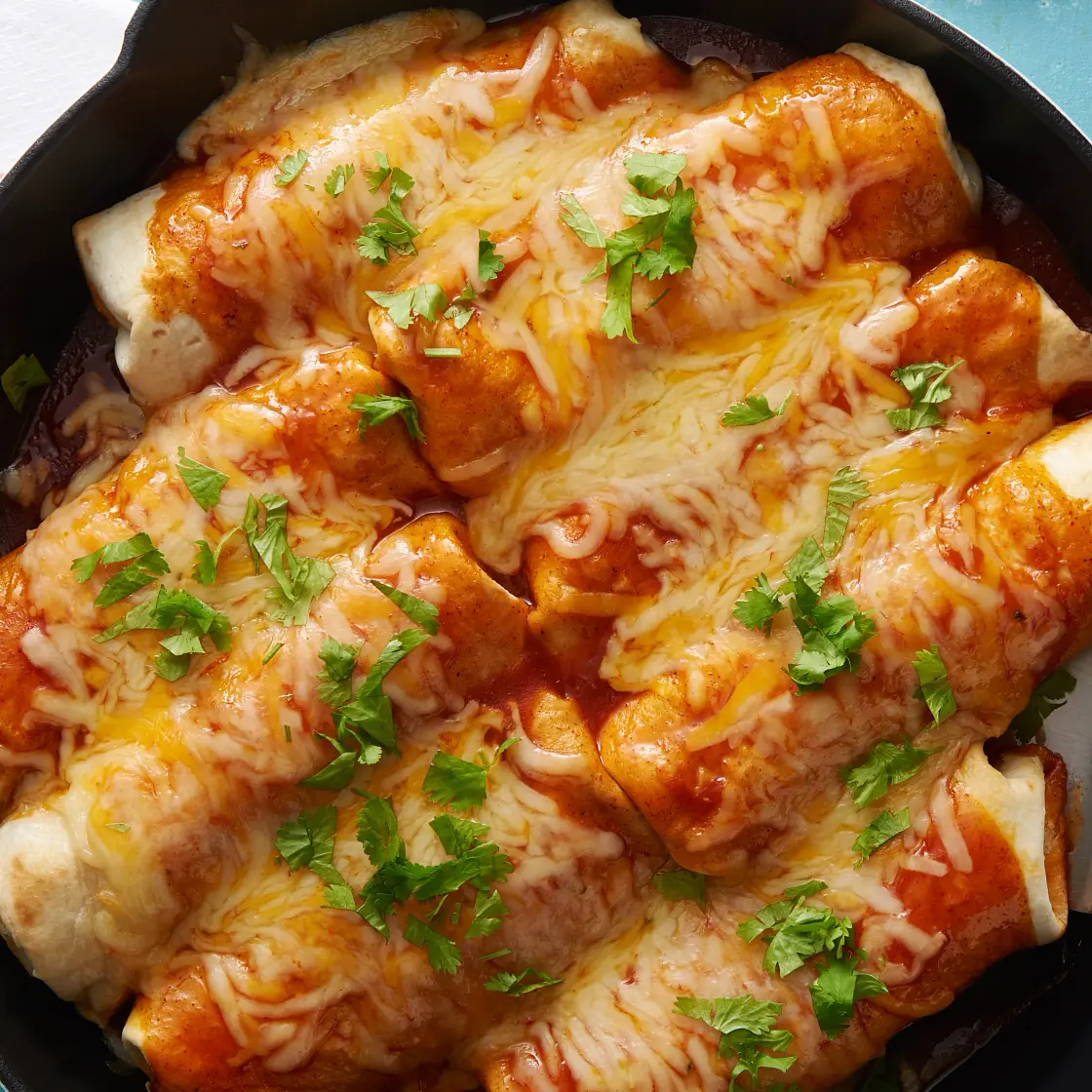 Smothered Skillet Beef Burritos