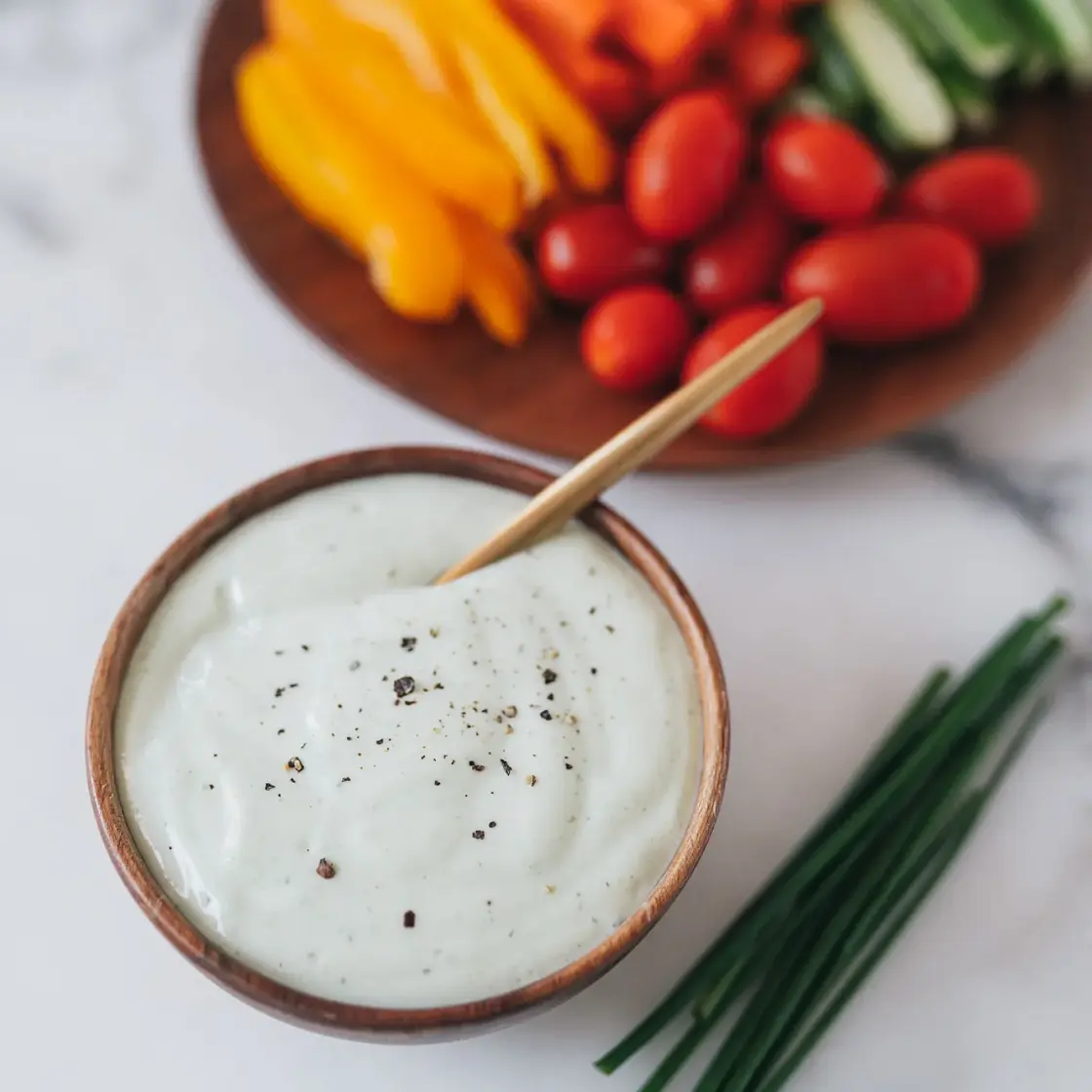 High Protein Creamy Garlic Chive Dip