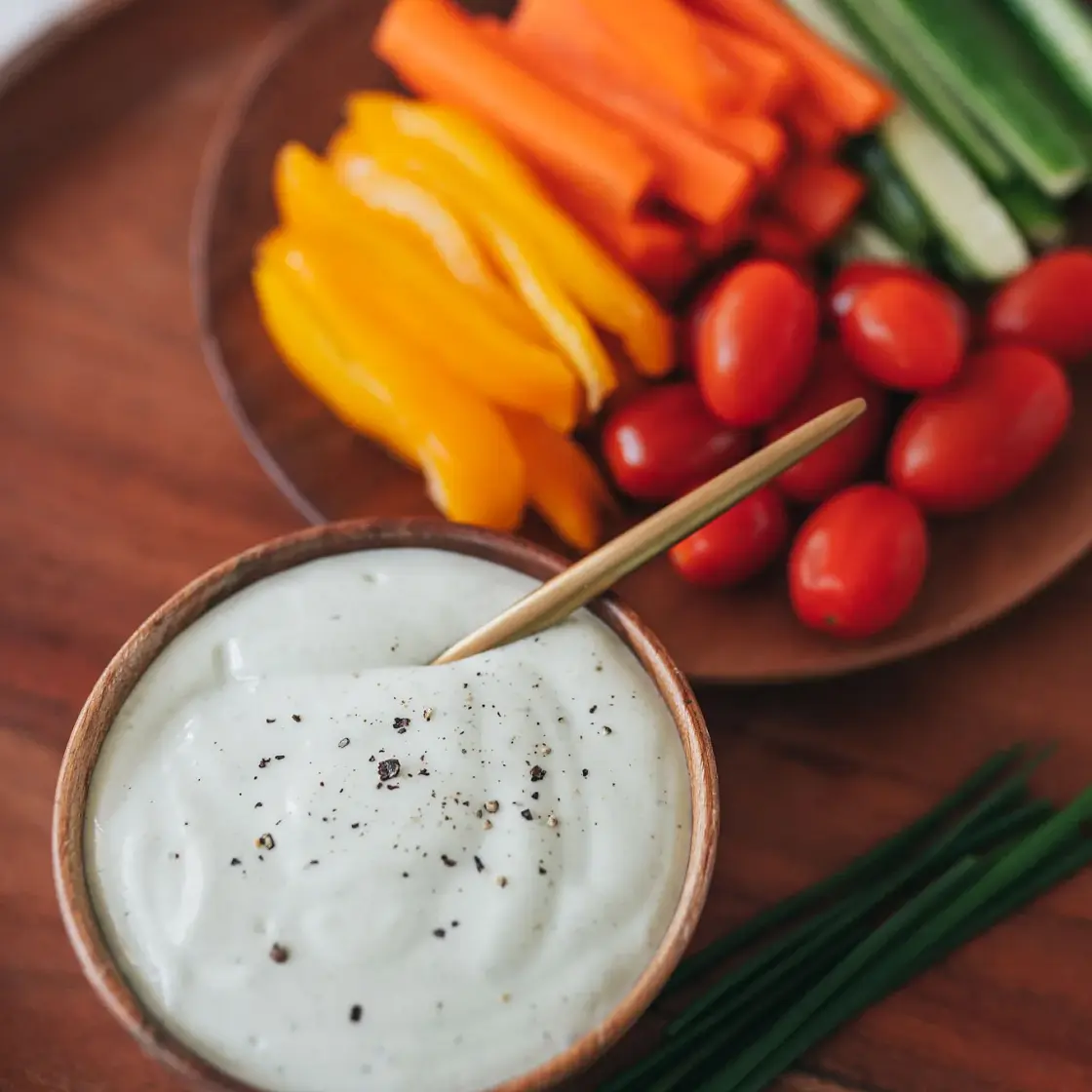 High Protein Creamy Garlic Chive Dip