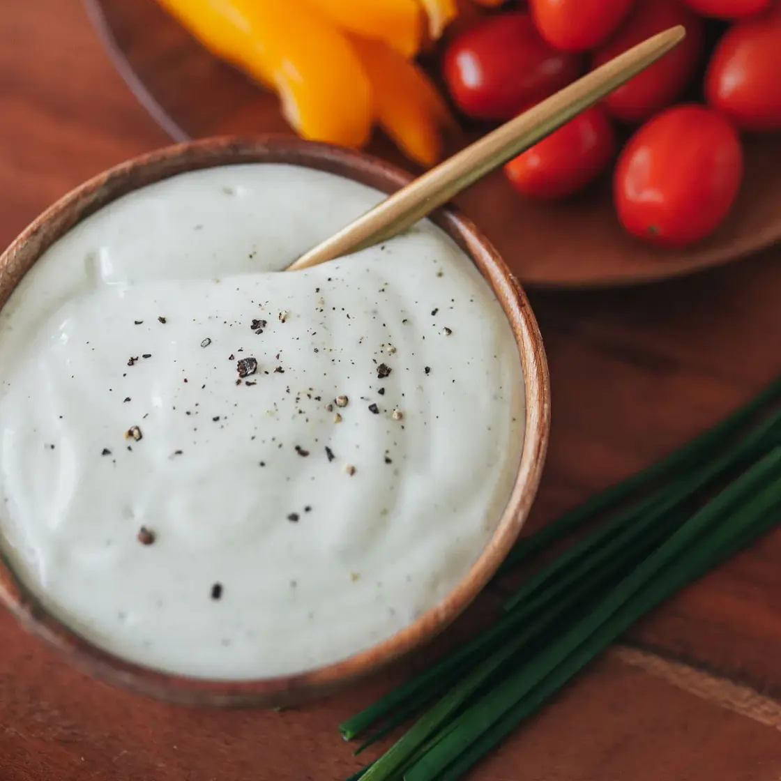 High Protein Creamy Garlic Chive Dip