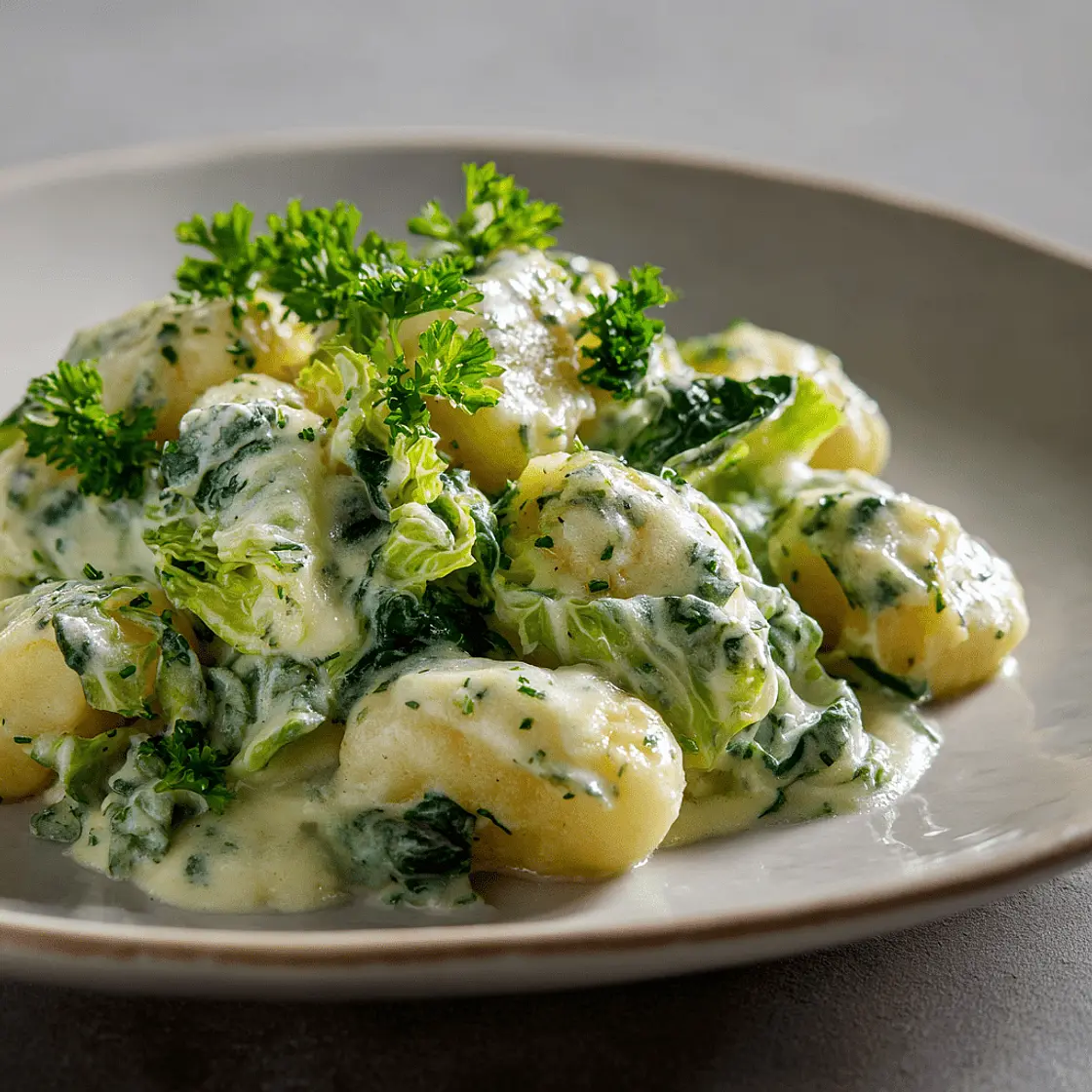 Rahmwirsing mit Pasta oder Gnocchi