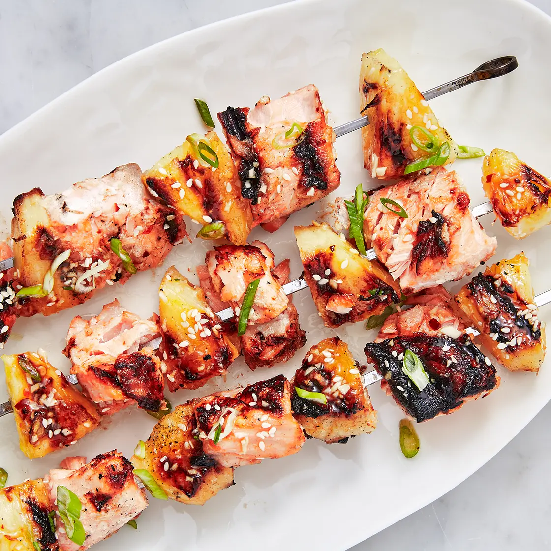 Pineapple Salmon Skewers