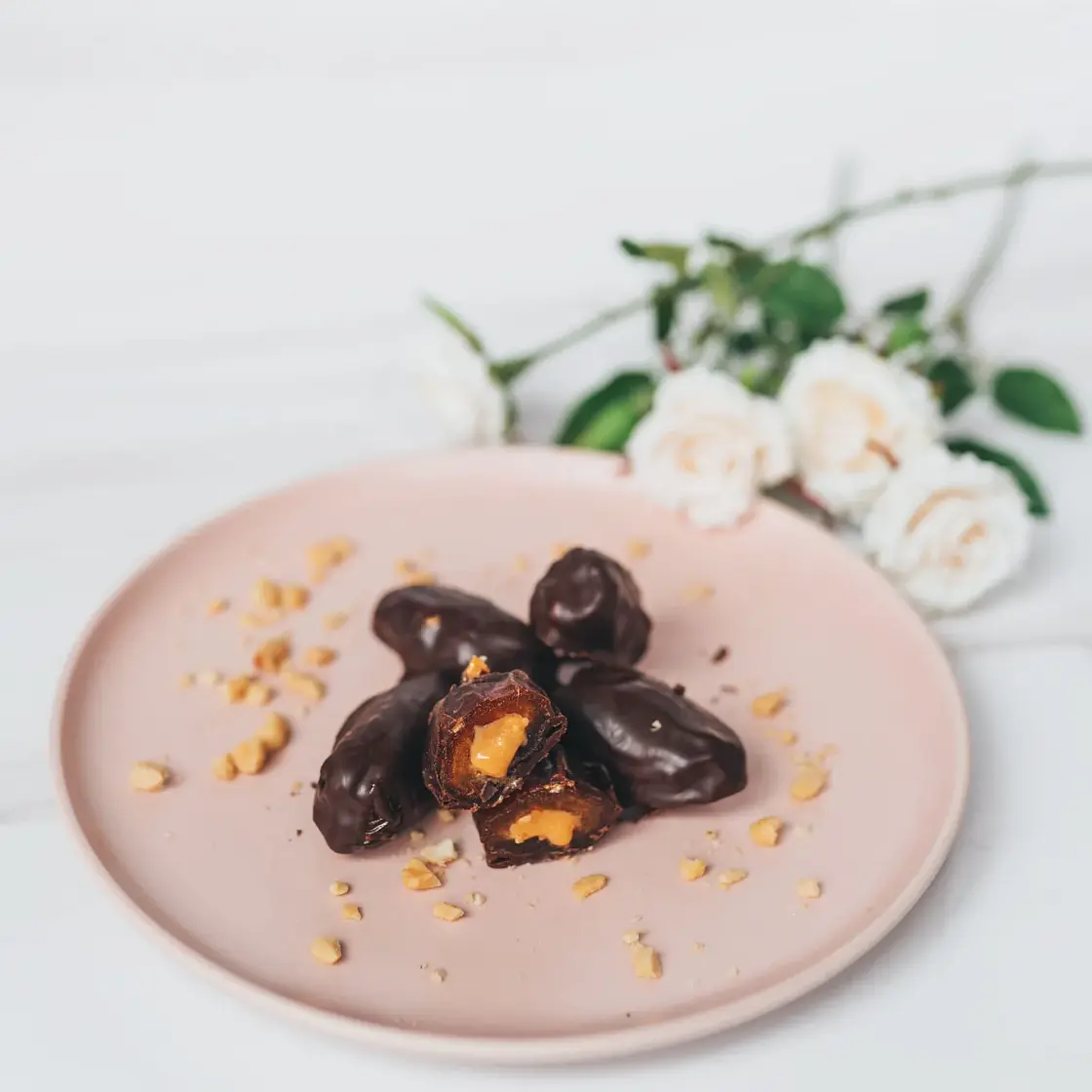 3 Ingredient Snickers Stuffed Dates