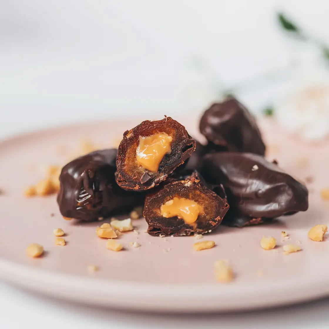 3 Ingredient Snickers Stuffed Dates