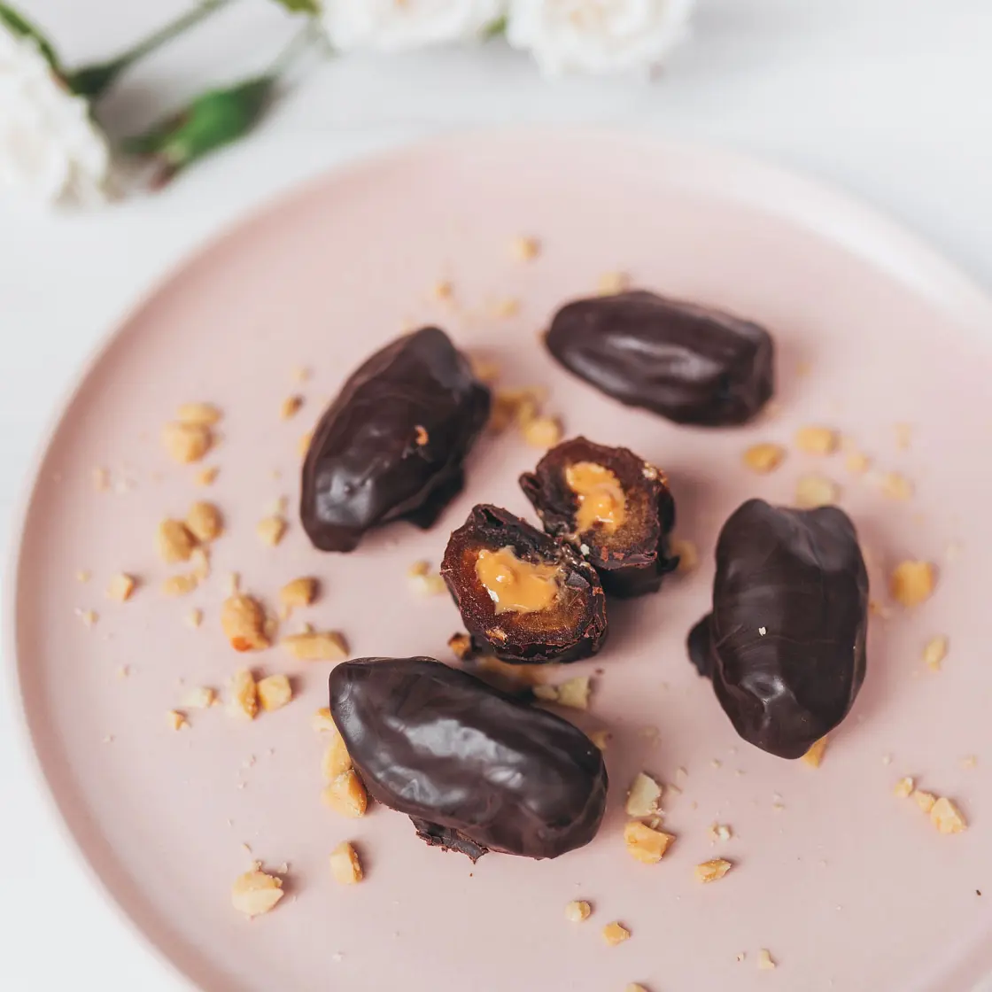 3 Ingredient Snickers Stuffed Dates