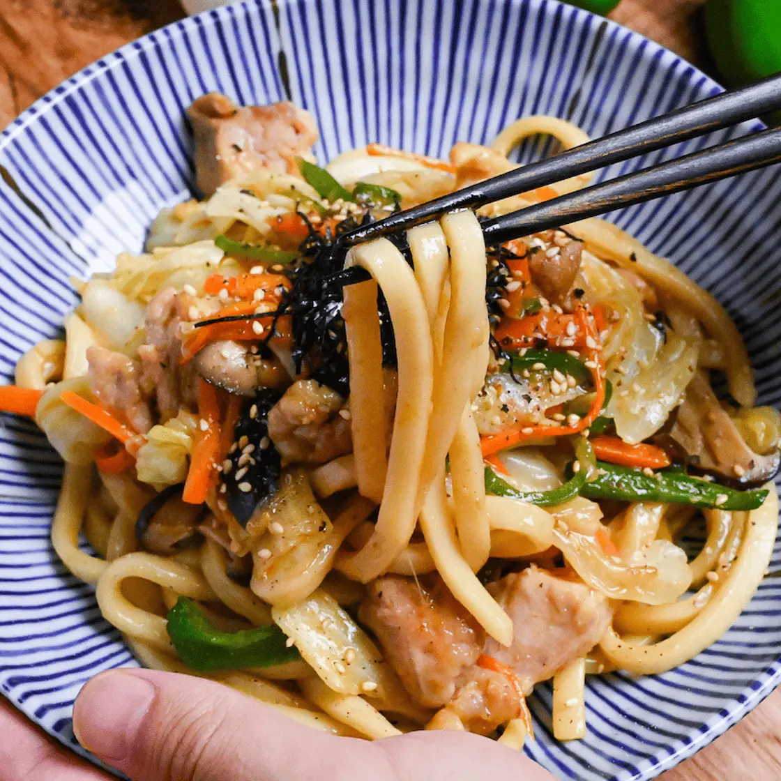 20-Min Japanese Chicken Yaki Udon Noodles