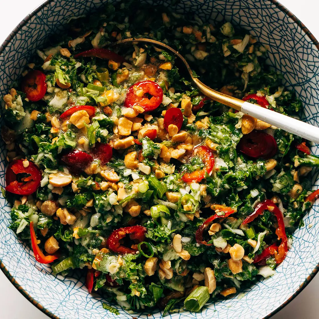 Roasted Peanut Kale Crunch Salad