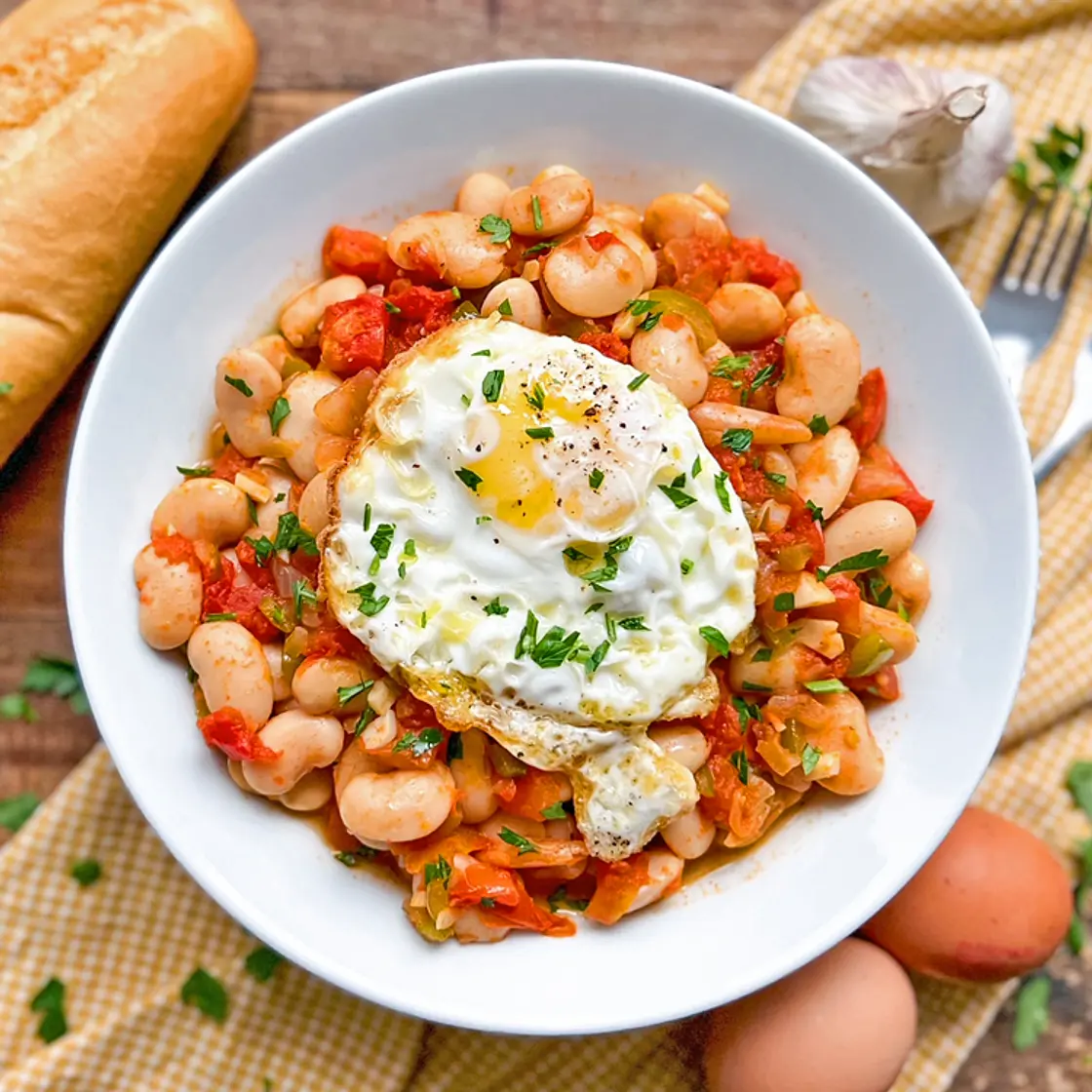 Smoky Spanish Beans with Eggs