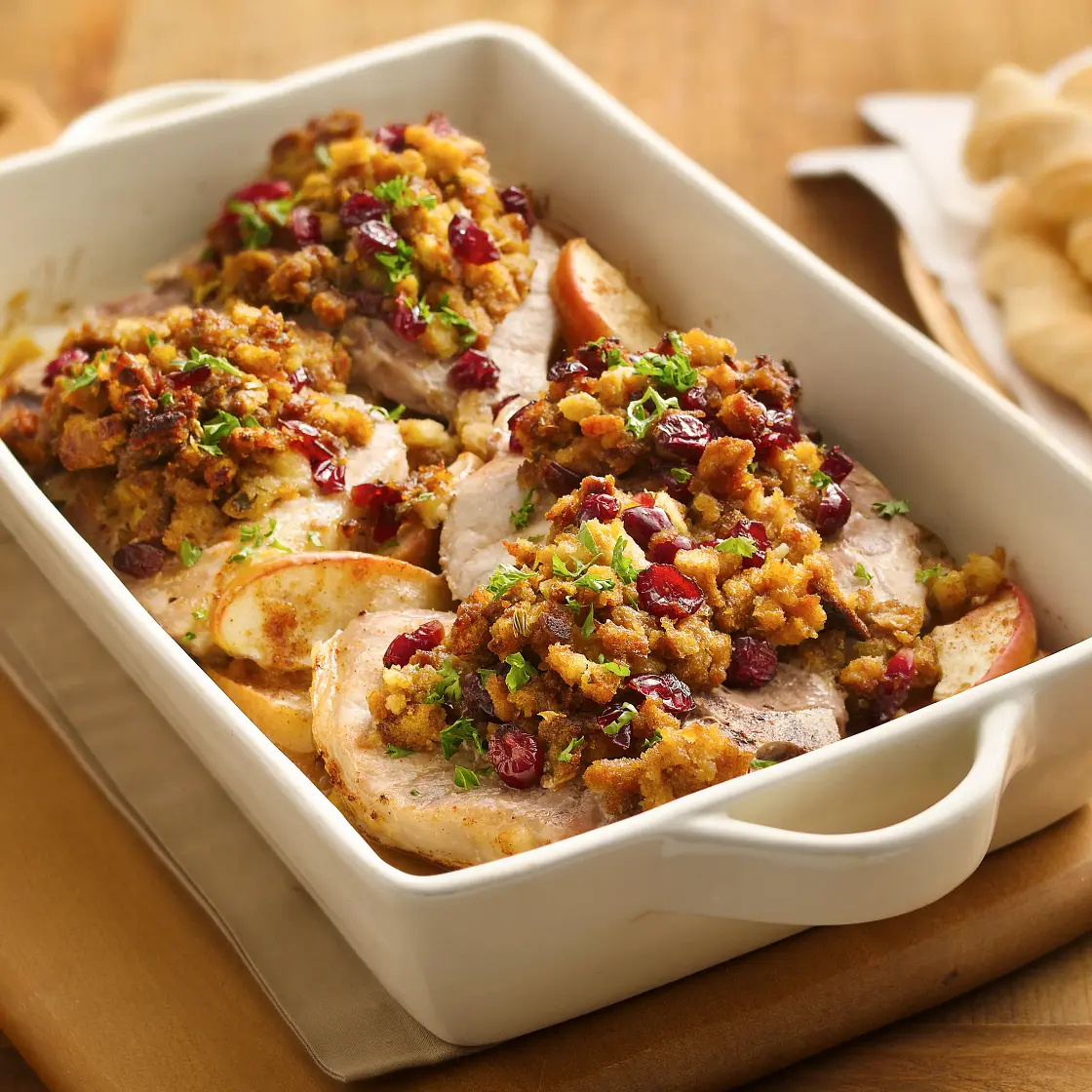 Pork Chops with Apples and Stuffing