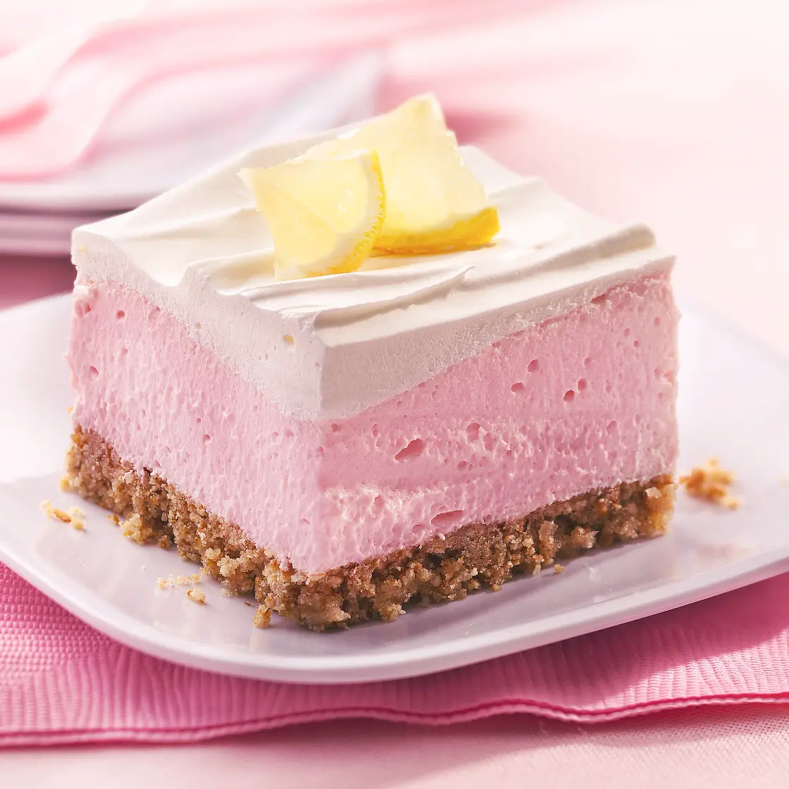 Fluffy Pink Lemonade Dessert with Pretzel Crust
