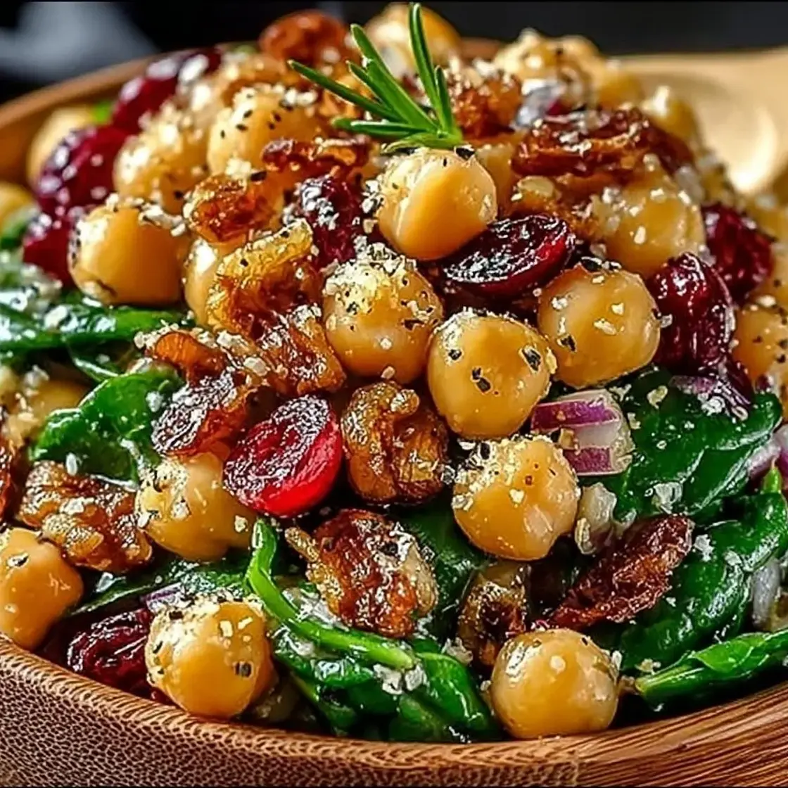 Cranberry Walnut Chickpea Salad with Orange Vinaigrette