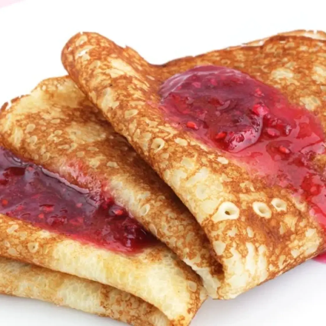 Crêpes aux framboises