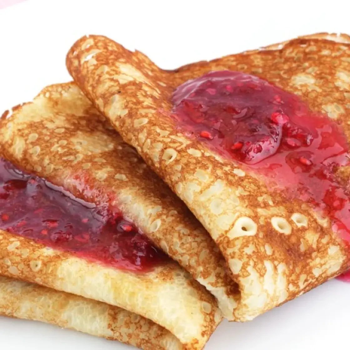 Crêpes aux framboises