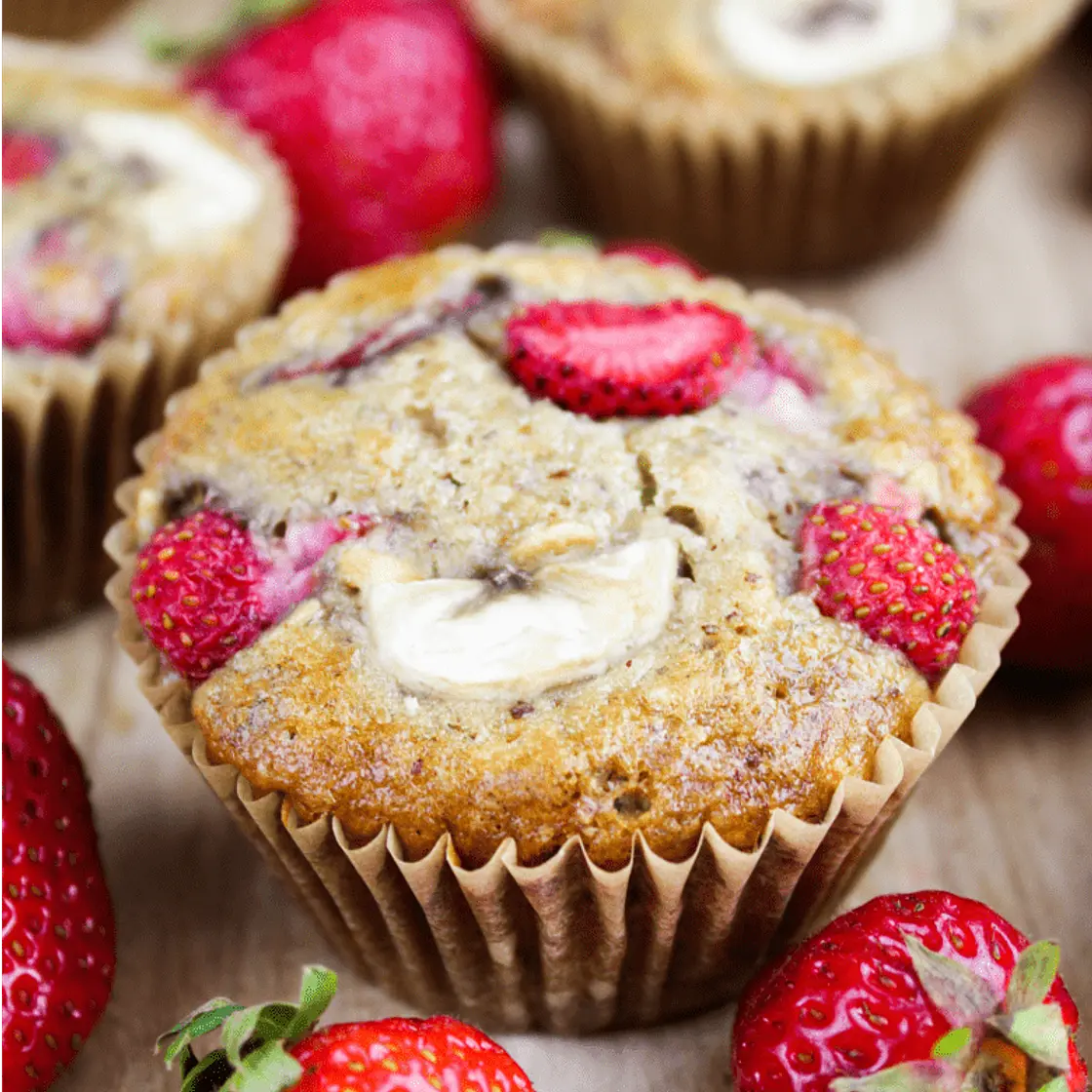 Strawberry & Banana Breakfast Muffins (Vegan & Gluten-Free)