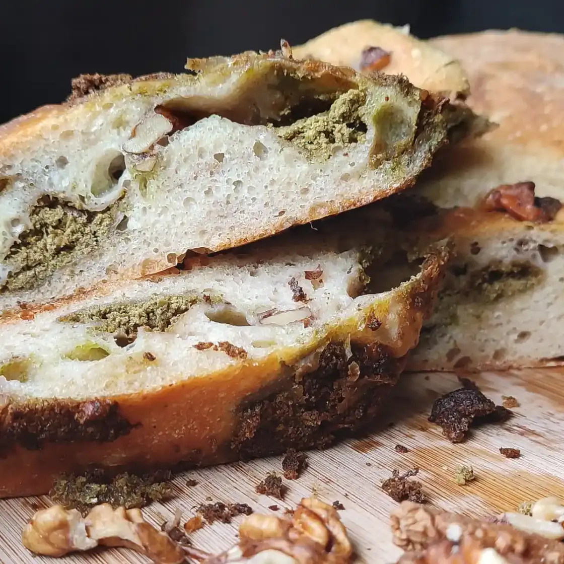 Amazing Wild Garlic Bread With Walnuts (Video)