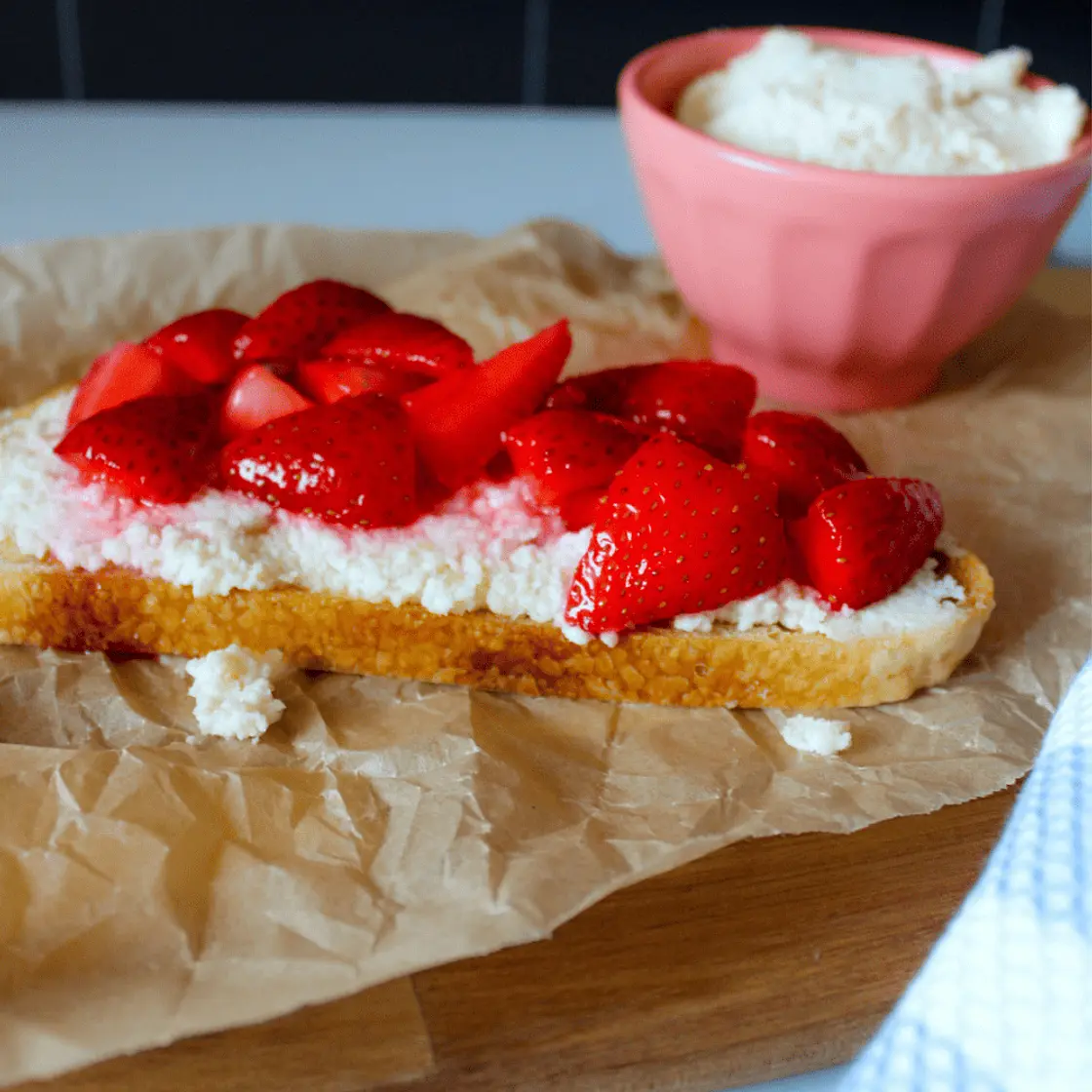 Almond Ricotta Toast with Macerated Strawberries