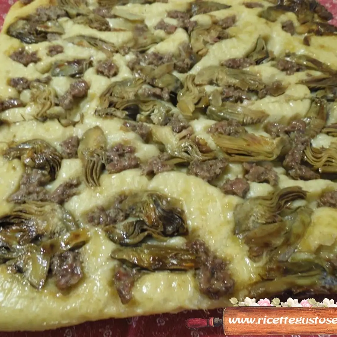 Focaccia rovesciata ai carciofi