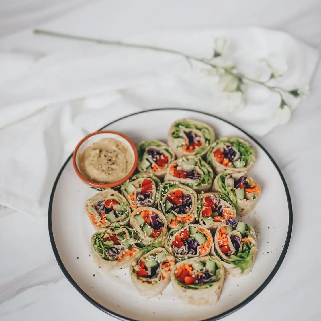 Rainbow Veggie Pinwheels