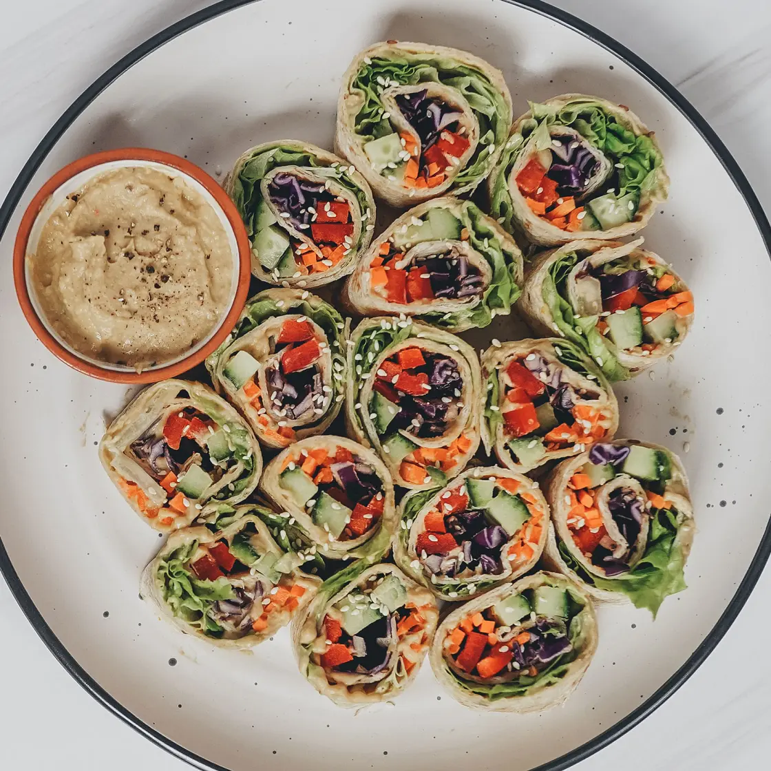 Rainbow Veggie Pinwheels
