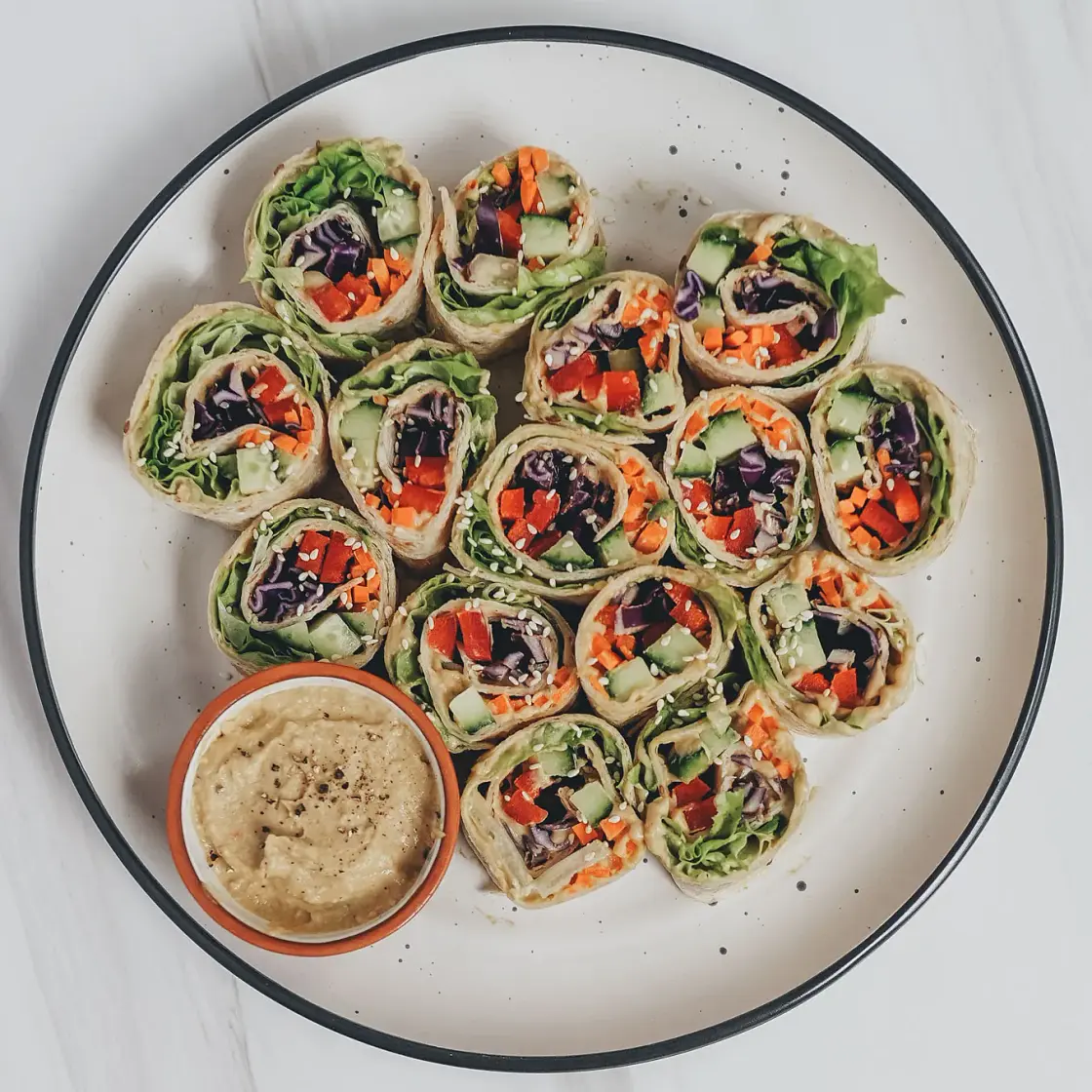 Rainbow Veggie Pinwheels