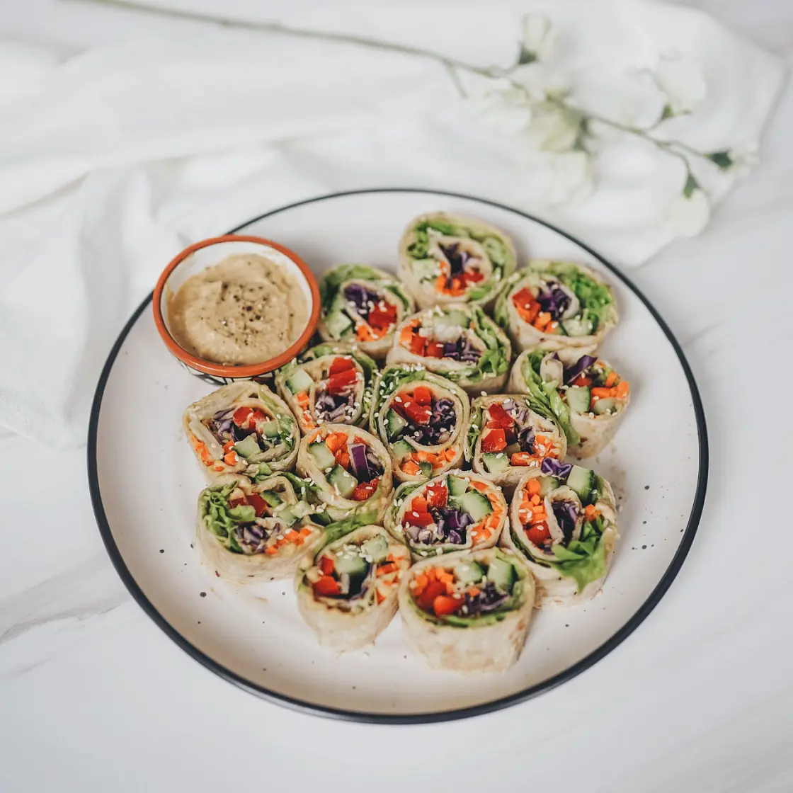 Rainbow Veggie Pinwheels