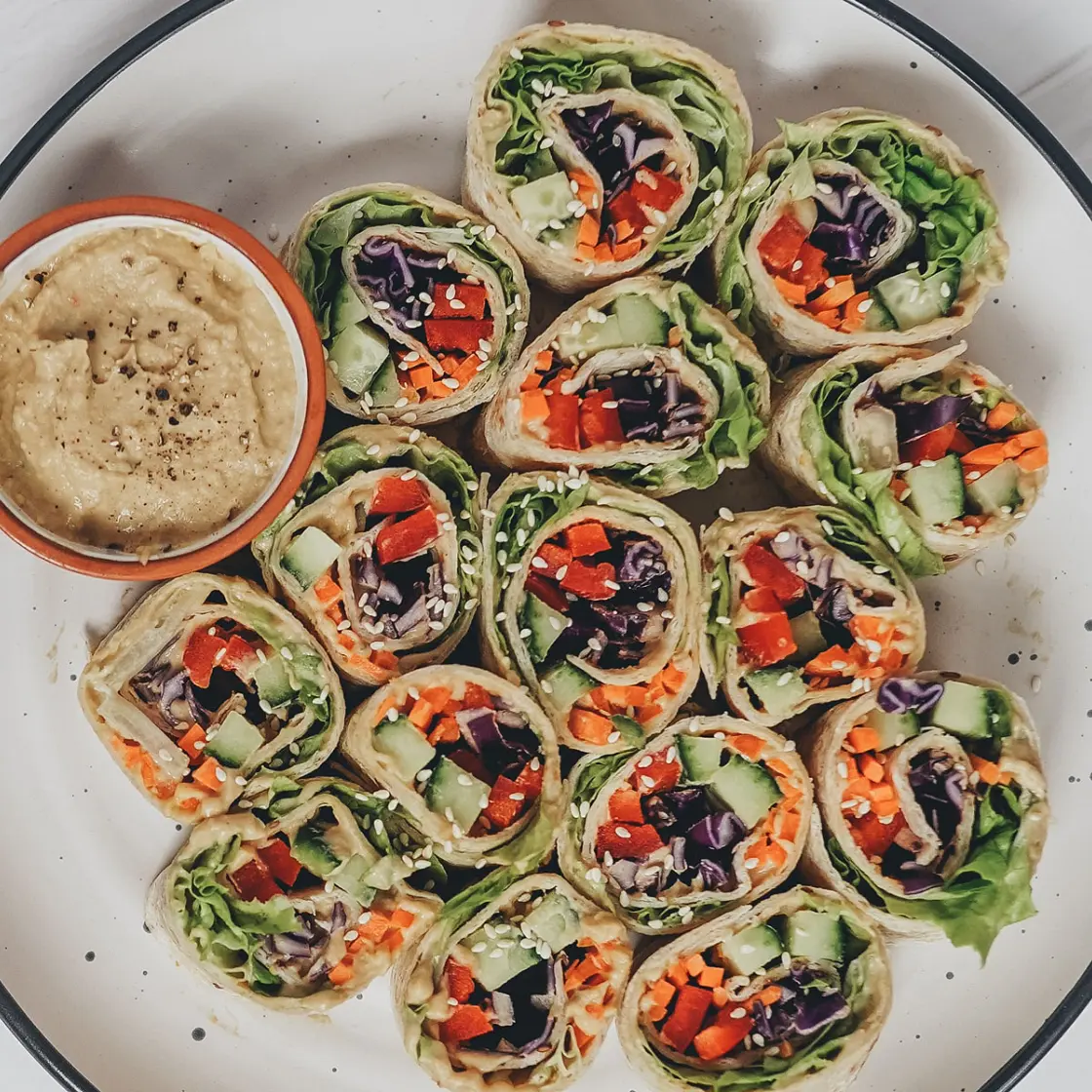 Rainbow Veggie Pinwheels