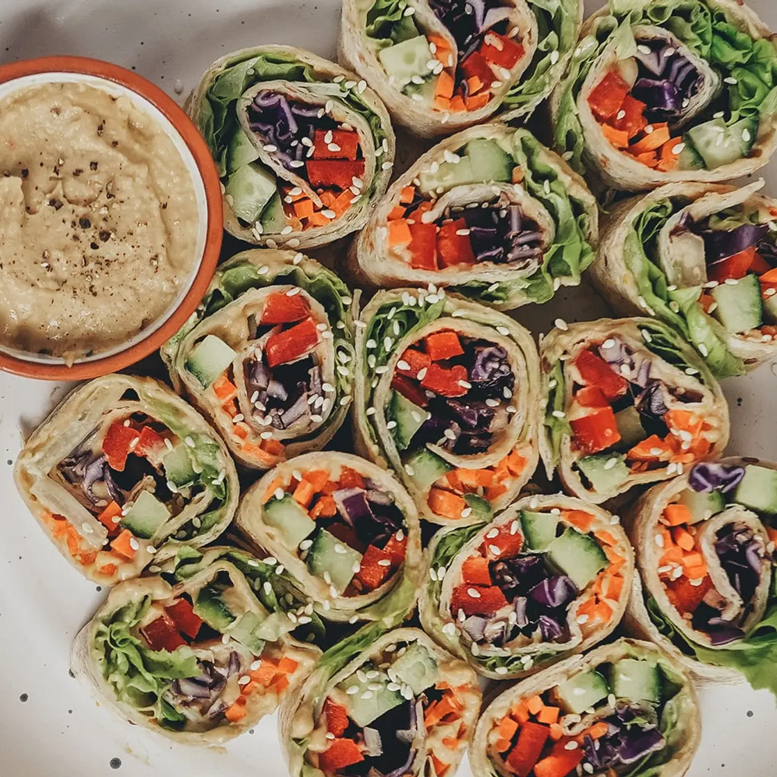 Rainbow Veggie Pinwheels