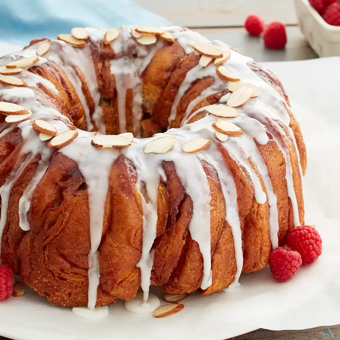 Almond Glazed Raspberry Pull-Apart