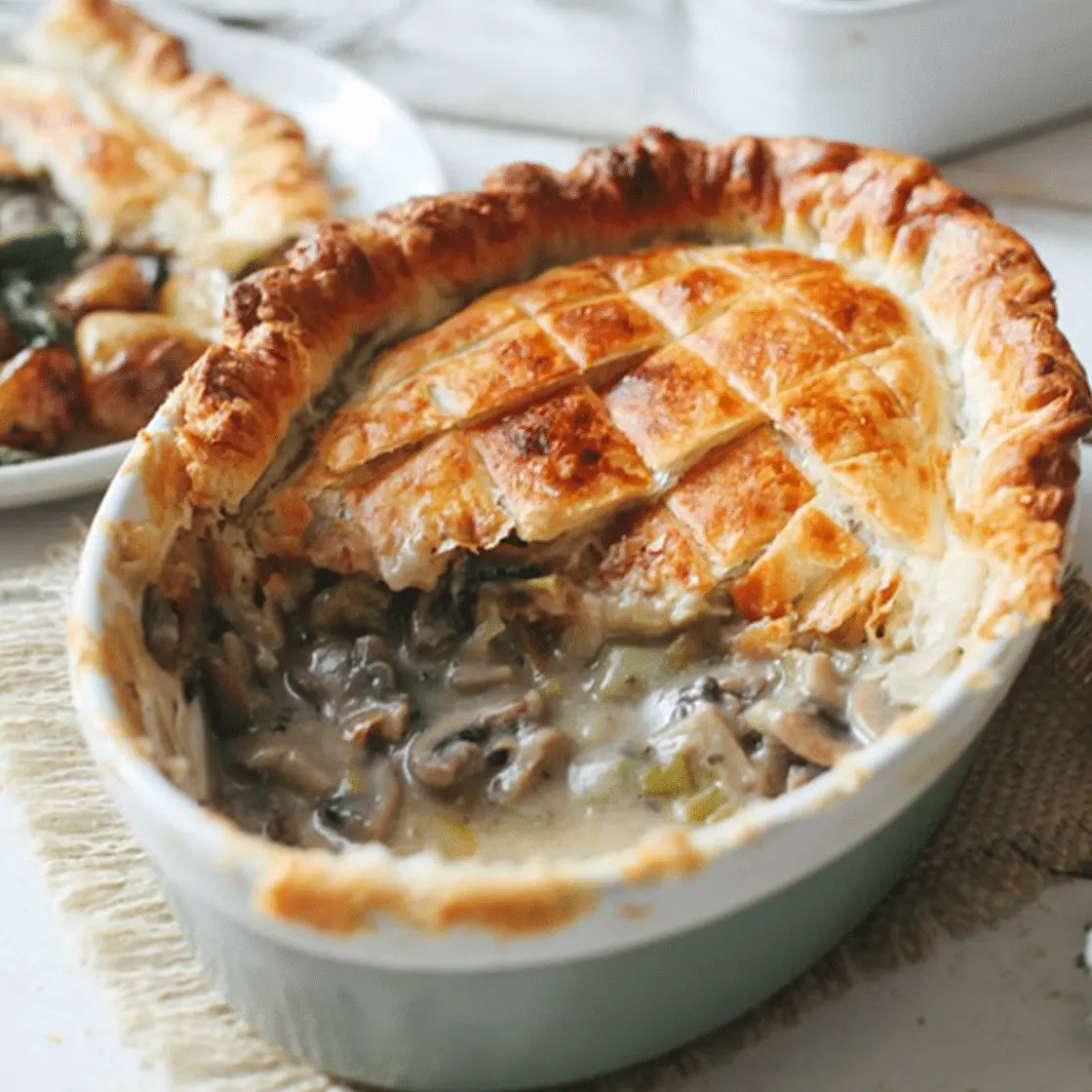 Creamy Leek & Mushroom Vegan Pie