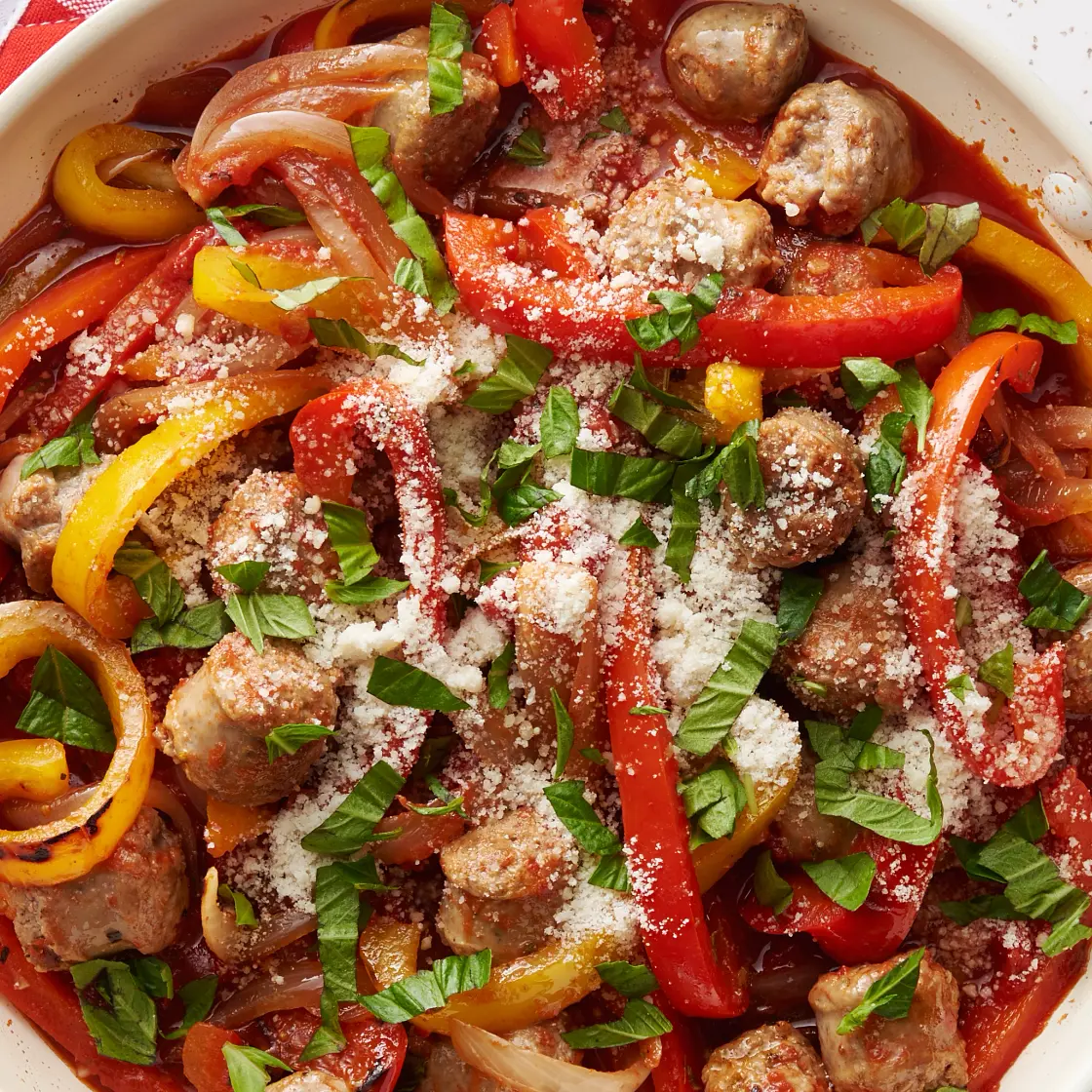 Turkey Sausage, Pepper and Onion Skillet