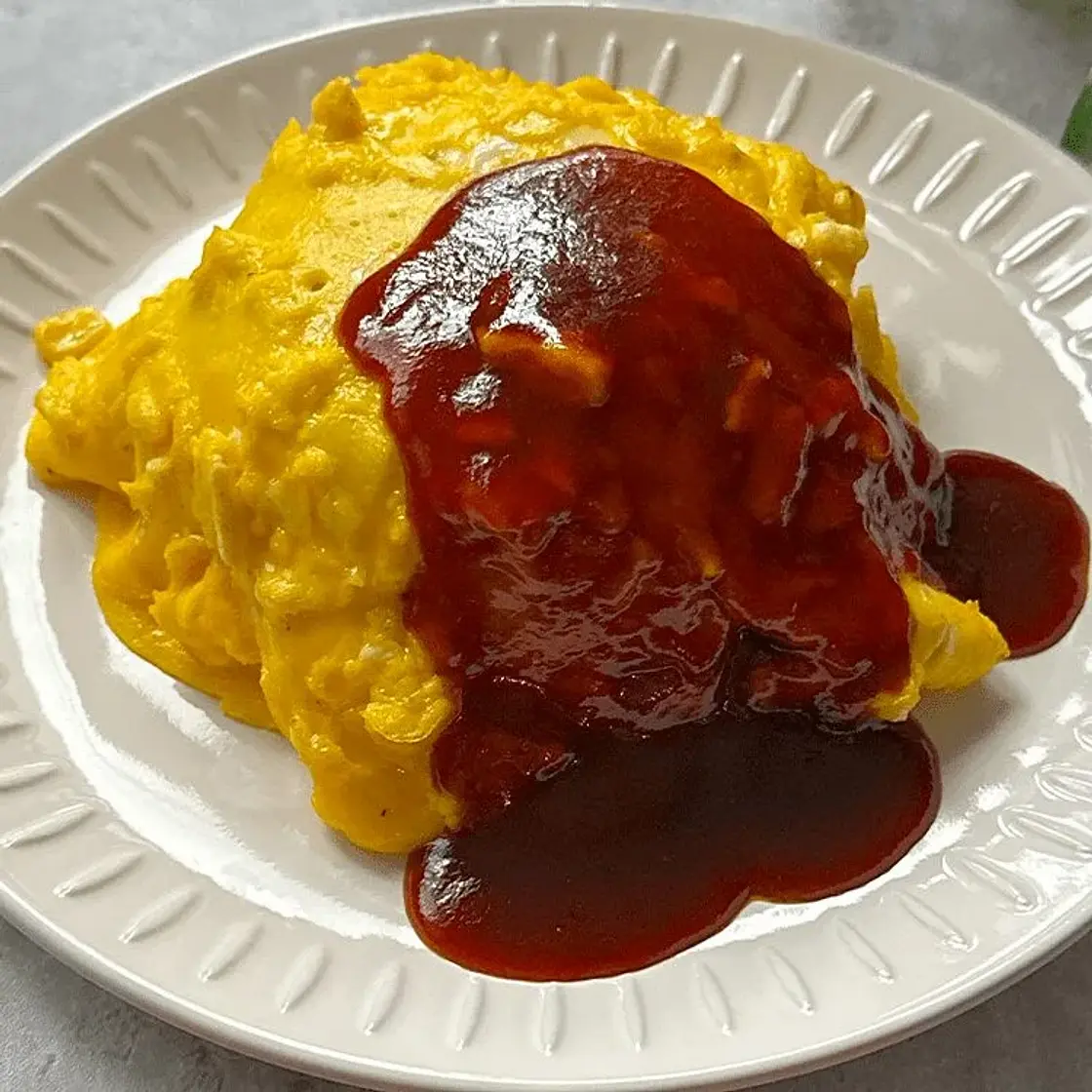 Omurice with demi-glace sauce