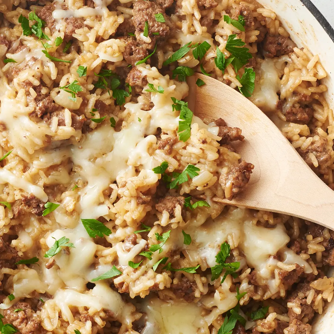 One-Pot French Onion Soup Rice Skillet